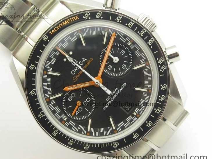 0507 Speedmaster Moonwatch OMF 1:1 Best Edition Black Dial Orange Hand on SS Bracelet A Timeless 8044